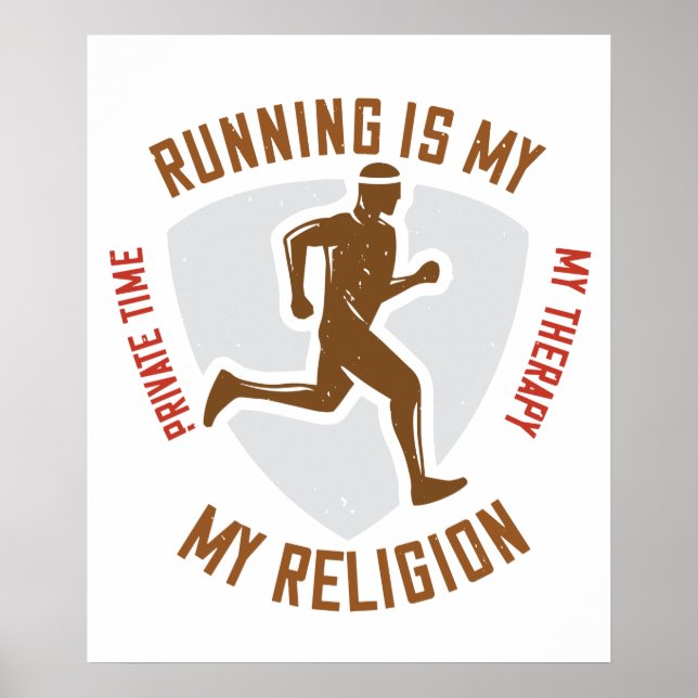 Poster Correndo - Correr é terapia e religião (Frente)