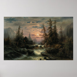 Poster Corrente das Montanhas em Lua - Albert Rieger