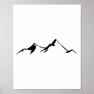 Poster Corrente Montanhosa Design Vintage Escalada Caminh