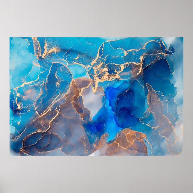 Poster Correntes de matizes translúcidos, nadadores metál (Frente)