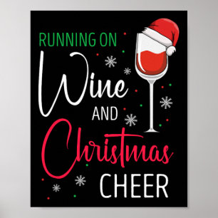 Poster Correr Com Vinho E Feliz Humor De Natal