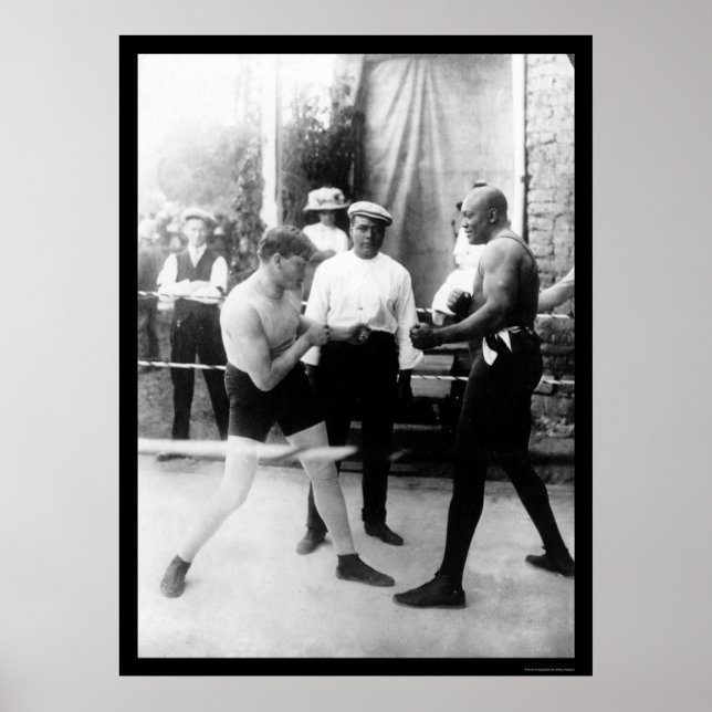 Poster Correspondência de Boxing Johnson vs. Cutler 1914 (Frente)