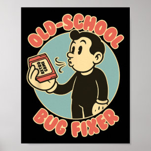 Poster Corretor de Erros Old School Gamer de Arcade Retrô