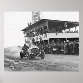 Pôster Corrida Automática da Taça Vanderbilt, 1908. Vinta