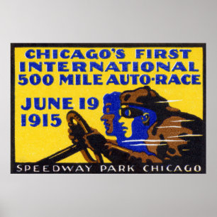 Poster Corrida Automática de Chicago 1915