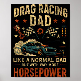 Poster Corrida de Arrancada Carro de Corrida Pai Vintage