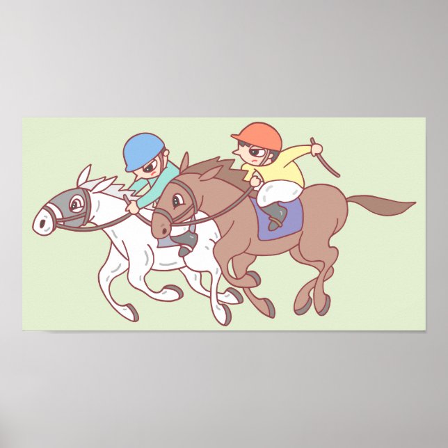 Poster Corrida de cavalos. (Frente)
