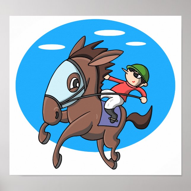 Poster Corrida de cavalos. (Frente)