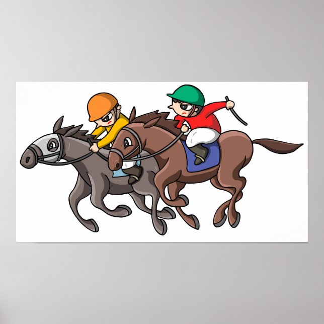 Poster Corrida de cavalos. (Frente)