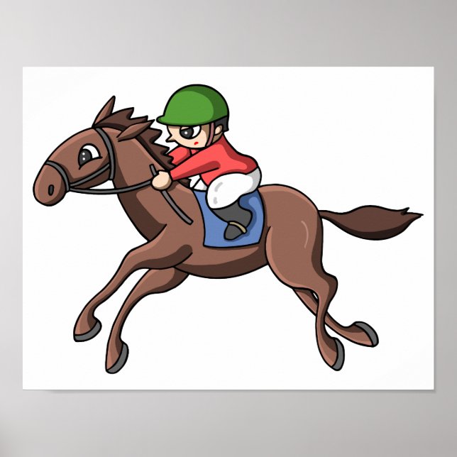 Poster Corrida de cavalos. (Frente)