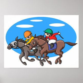 Poster Corrida de cavalos.