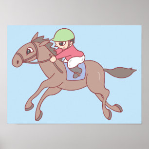 Poster Corrida de cavalos.