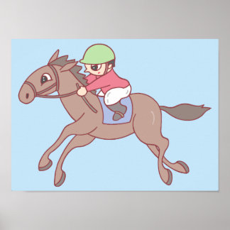 Poster Corrida de cavalos.