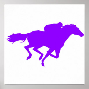 Pôster Corrida de cavalos roxa violeta