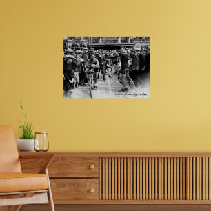 Poster Corrida de Ciclismo Vintage Paris Roubaix 1900