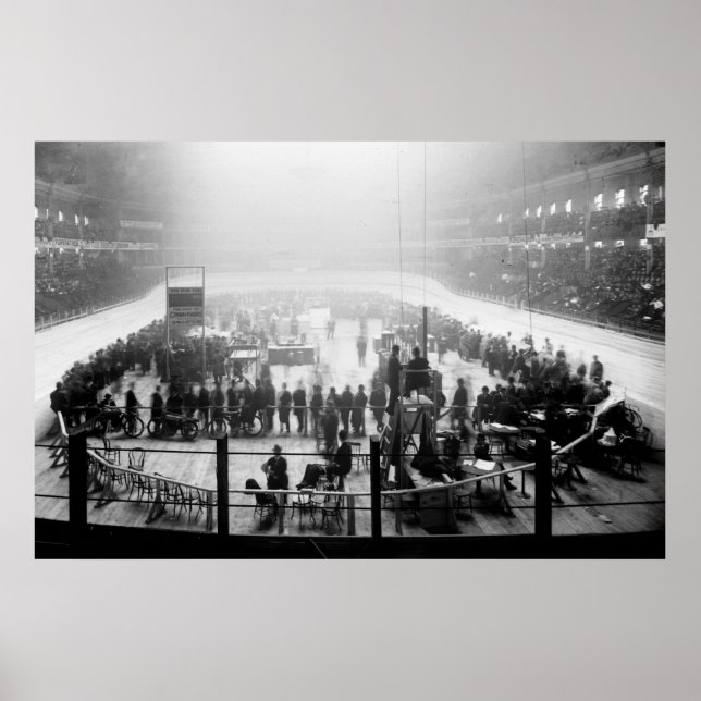 Pôster Corrida de Motocicletas, início dos anos 1900 (Frente)