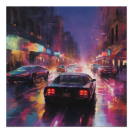 Pôster Corrida dinâmica de paisagem urbana