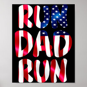 Poster Corrida engraçada papai corre amante de maratona h