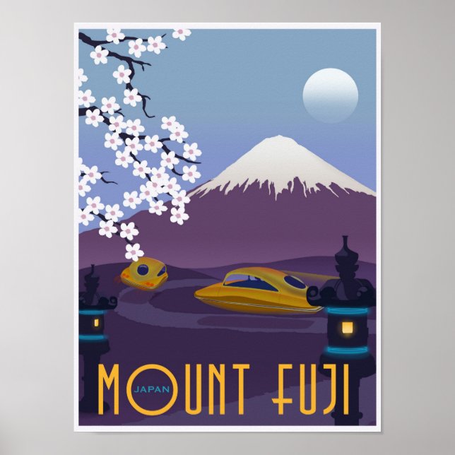 Poster Corrida para o Monte Fuji no seu carro voador! (Frente)