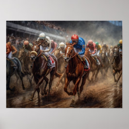 Poster Corrida para os Rosas, Corrida de Cavalos