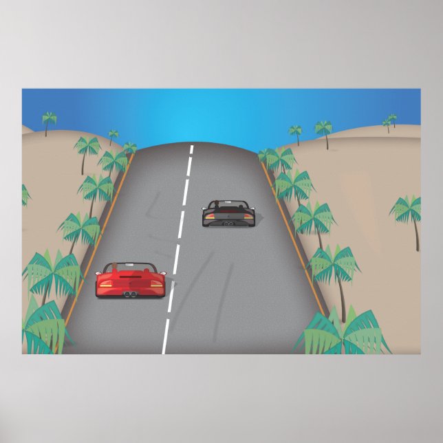 Pôster Corrida Retro Arcade dos Anos 80 (Frente)