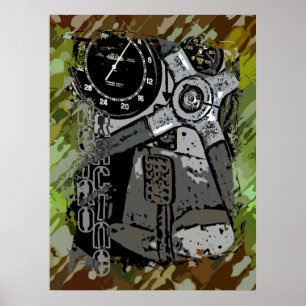 Pôster Corrida Retroativa - Splatter verde