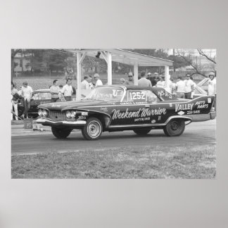 Poster Corrida Vintage Drag - 1960 Plymouth Fury