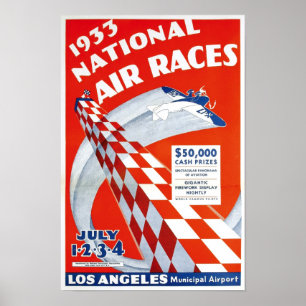 Poster Corridas Aéreas Nacionais, 1933. Publicidade Antig