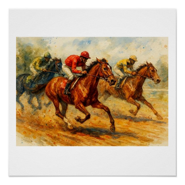 Pôster Corridas de Cavalos,  (Frente)