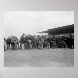 Pôster Corridas de Motocicletas, 1915. Foto Antiga