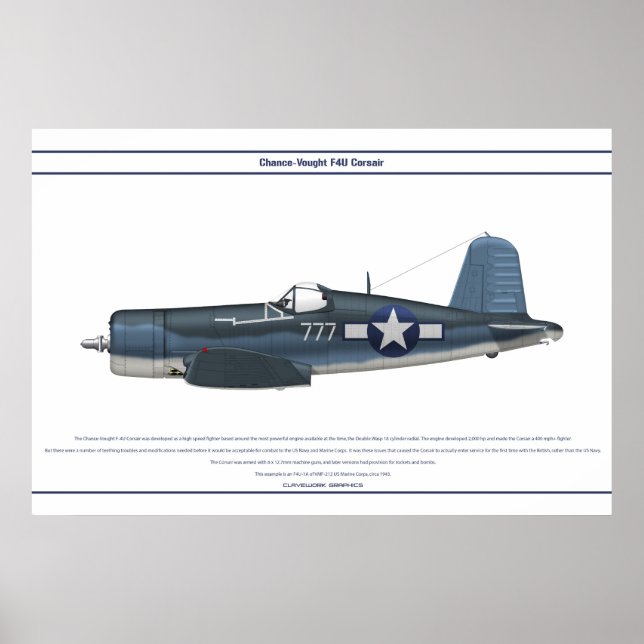 Poster Corsair USA VMF-212 (Frente)
