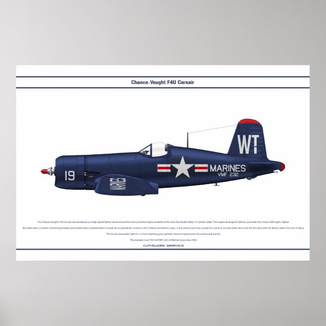 Poster Corsair USA VMF-232 (Frente)