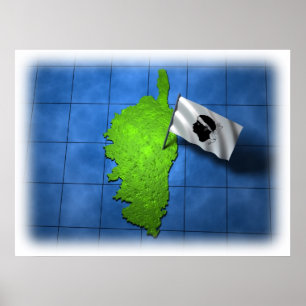 Pôster Córsega com sua própria bandeira