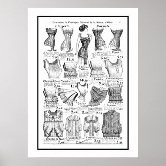 Poster Corsets 1909-1910 Anúncio