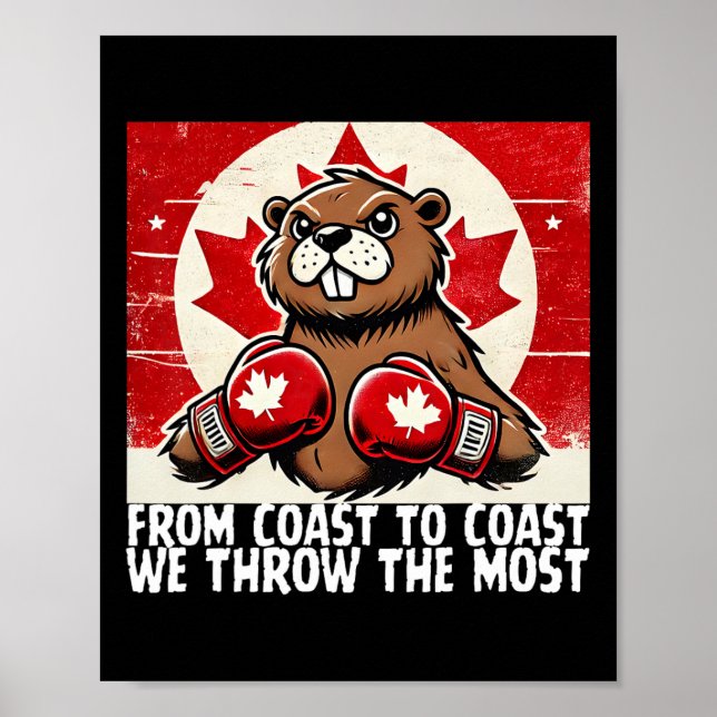 Poster Corta o Canadá Contra Tarifas Canadianas Beaver B (Frente)