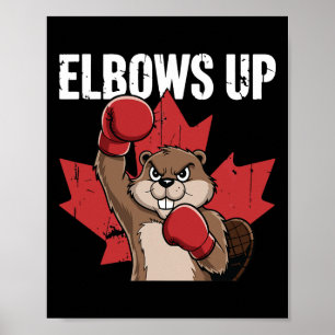 Poster Corta-se castor boxando rixa canadense forte