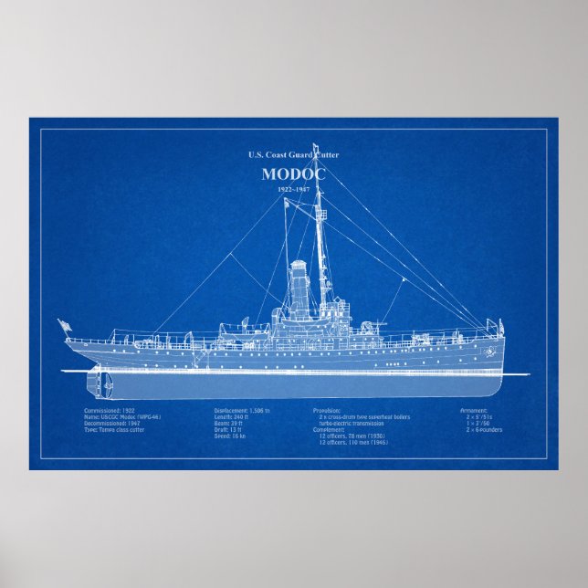 Poster Cortador USCG Modoc wpg-46 - ABD (Frente)