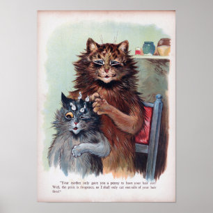 Poster Corte de Cabelo de Gato, Louis Wain
