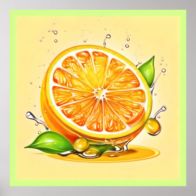 Poster Corte de Fatia Laranja (Frente)