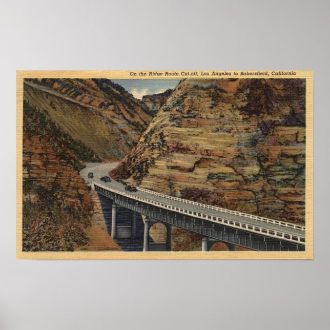 Pôster Corte de Ridge Route, indo para Bakersfield (Frente)