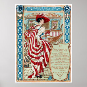 Pôster Corte de Walter Crane Columbia nos Estados Unidos