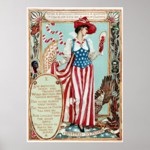 Pôster Corte de Walter Crane Columbia nos Estados Unidos