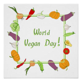 Pôster Corte Minimalista do Dia Mundial da Vegetariana