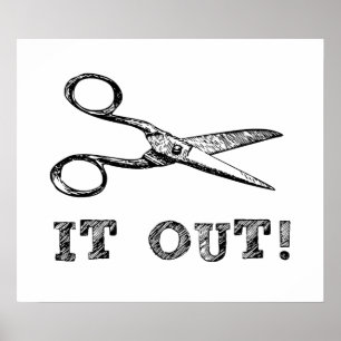 Pôster Corte-o Scissors para fora