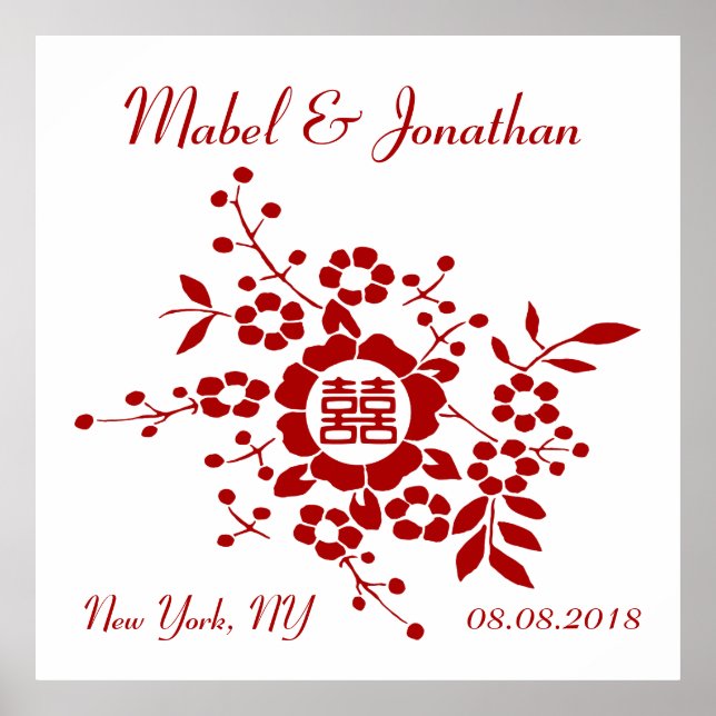 Pôster Cortes em Papel Floral - Felicidade Dupla Branca (Frente)