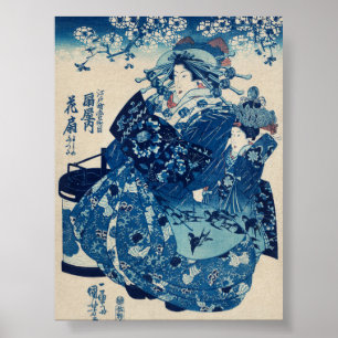 Poster Cortesan Hanao de Ogi-ya por Utagawa Kuniyoshi