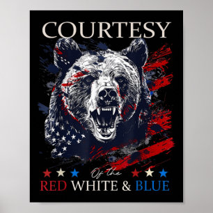 Poster Cortesia Do Branco Vermelho Dos Eua E Do Azul 4 De