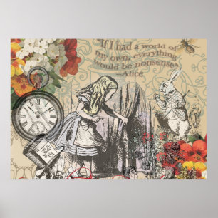 Poster Cortina do Sem Sentido da Alice no País das Maravi