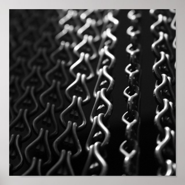 Poster Cortina metálica preto-e-branco (Frente)