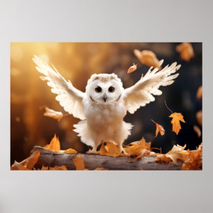 Poster Coruja Aves Selvagens Tranquilo Animais Pacíficos